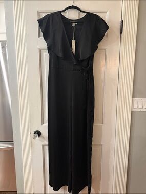 She + Sky black satin like jumper. Size large. NWT